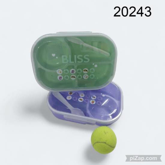 Imagen de LUNCHERA CUATRO DIVISIONES C/CUCHARA 10.25